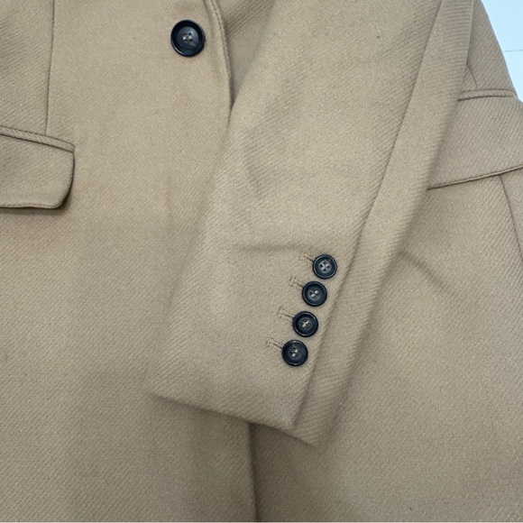 Zara wool blend tan camel long coat size small - Picture 10 of 16